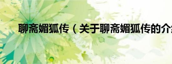 聊斋媚狐传（关于聊斋媚狐传的介绍）