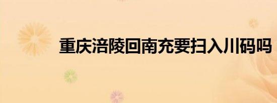 重庆涪陵回南充要扫入川码吗