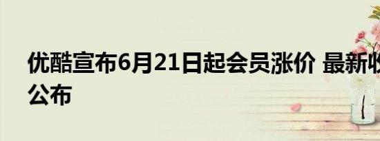 优酷宣布6月21日起会员涨价 最新收费方式公布