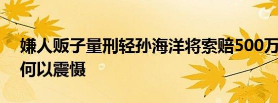 嫌人贩子量刑轻孙海洋将索赔500万 不严惩何以震慑