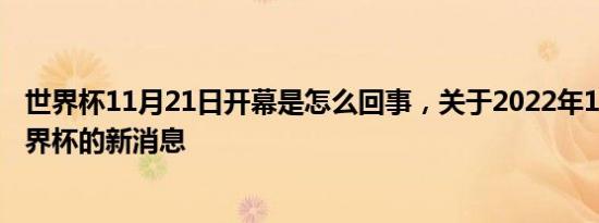 世界杯11月21日开幕是怎么回事，关于2022年11月21日世界杯的新消息