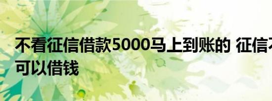 不看征信借款5000马上到账的 征信不好哪里可以借钱