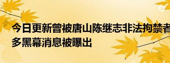 今日更新曾被唐山陈继志非法拘禁者发声 更多黑幕消息被曝出