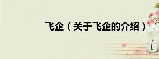 飞企（关于飞企的介绍）