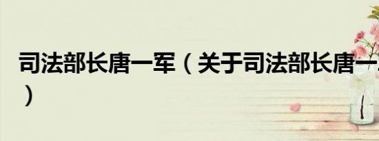 司法部长唐一军（关于司法部长唐一军的介绍）