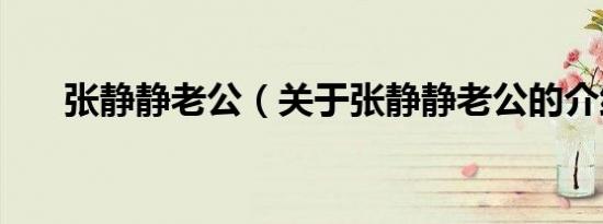张静静老公（关于张静静老公的介绍）