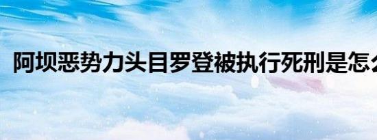 阿坝恶势力头目罗登被执行死刑是怎么回事