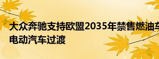 大众奔驰支持欧盟2035年禁售燃油车 加速向电动汽车过渡