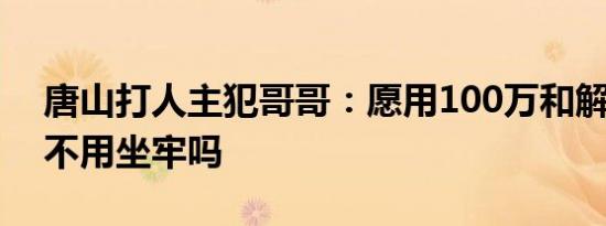 唐山打人主犯哥哥：愿用100万和解 陈继志不用坐牢吗
