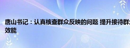 唐山书记：认真核查群众反映的问题 提升接待群众来访服务效能