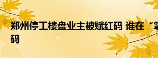郑州停工楼盘业主被赋红码 谁在“掌控”红码