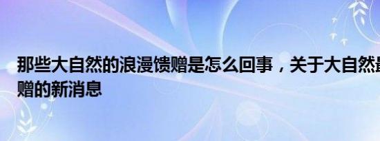 那些大自然的浪漫馈赠是怎么回事，关于大自然最美好的馈赠的新消息