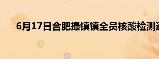 6月17日合肥撮镇镇全员核酸检测通知