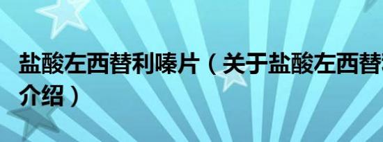盐酸左西替利嗪片（关于盐酸左西替利嗪片的介绍）