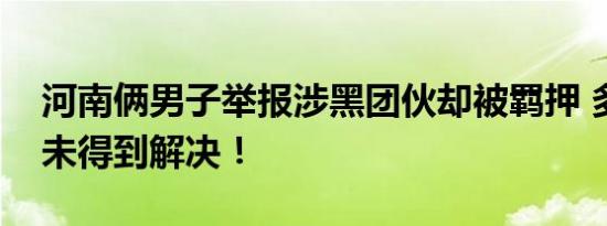 河南俩男子举报涉黑团伙却被羁押 多次举报未得到解决！