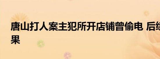 唐山打人案主犯所开店铺曾偷电 后续处理结果