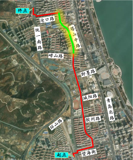 威海沧口路至崂山路区间路段施工通知