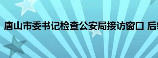 唐山市委书记检查公安局接访窗口 后续进展