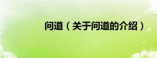 问道（关于问道的介绍）