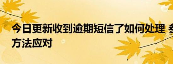 今日更新收到逾期短信了如何处理 参考以下方法应对