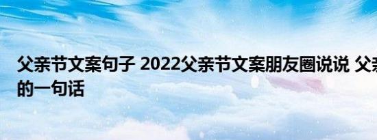 父亲节文案句子 2022父亲节文案朋友圈说说 父亲节给爸爸的一句话