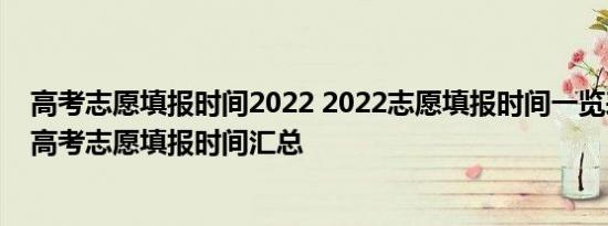 高考志愿填报时间2022 2022志愿填报时间一览表 2022年高考志愿填报时间汇总