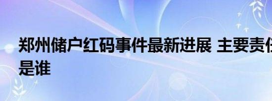 郑州储户红码事件最新进展 主要责任人究竟是谁