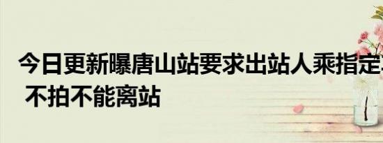 今日更新曝唐山站要求出站人乘指定车辆合影 不拍不能离站
