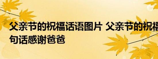 父亲节的祝福话语图片 父亲节的祝福话语 一句话感谢爸爸