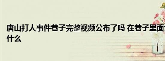 唐山打人事件巷子完整视频公布了吗 在巷子里面女子发生了什么