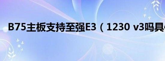 B75主板支持至强E3（1230 v3吗具体点）