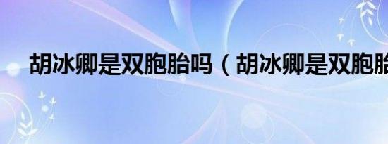 胡冰卿是双胞胎吗（胡冰卿是双胞胎吗）