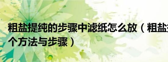 粗盐提纯的步骤中滤纸怎么放（粗盐提纯的三个方法与步骤）
