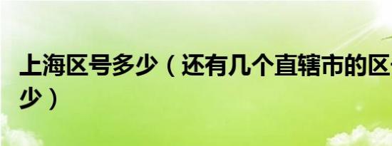 上海区号多少（还有几个直辖市的区号都是多少）