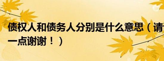 债权人和债务人分别是什么意思（请说得通俗一点谢谢！）