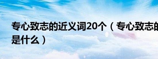 专心致志的近义词20个（专心致志的近义词是什么）
