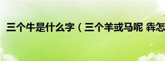 三个牛是什么字（三个羊或马呢 犇怎么读）