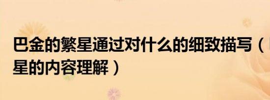 巴金的繁星通过对什么的细致描写（巴金的繁星的内容理解）