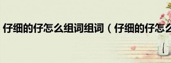 仔细的仔怎么组词组词（仔细的仔怎么组词）