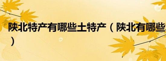 陕北特产有哪些土特产（陕北有哪些水果特产）