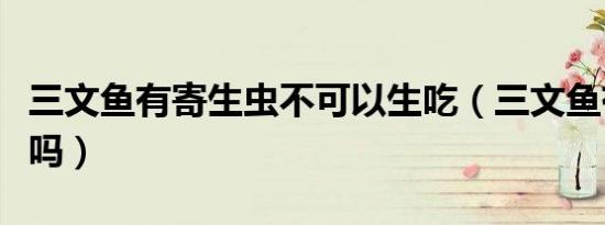 三文鱼有寄生虫不可以生吃（三文鱼有寄生虫吗）