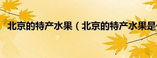 北京的特产水果（北京的特产水果是什么）