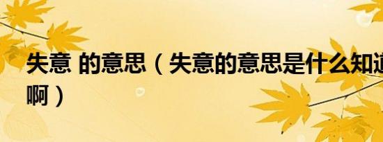 失意 的意思（失意的意思是什么知道的就说啊）