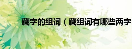 藏字的组词（藏组词有哪些两字）