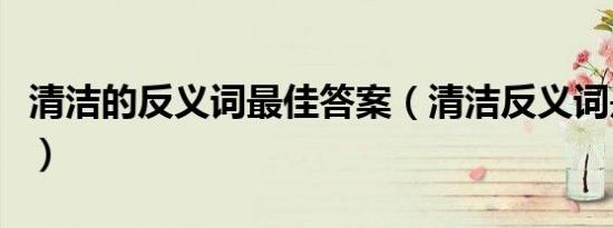 清洁的反义词最佳答案（清洁反义词是什么呢）