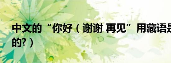 中文的“你好（谢谢 再见”用藏语是怎么说的?）