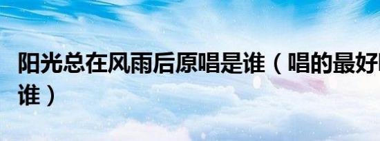 阳光总在风雨后原唱是谁（唱的最好听的又是谁）