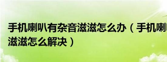 手机喇叭有杂音滋滋怎么办（手机喇叭有杂音滋滋怎么解决）
