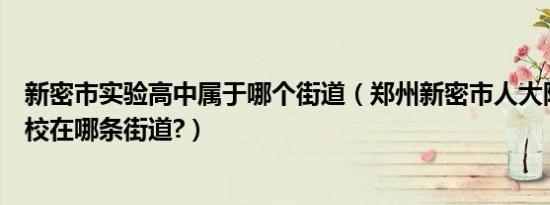 新密市实验高中属于哪个街道（郑州新密市人大附中郑州分校在哪条街道?）