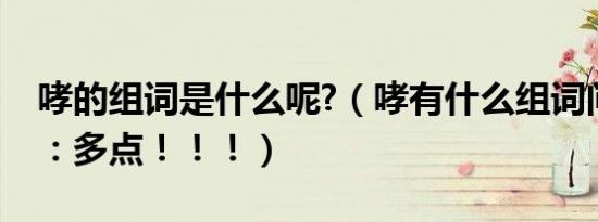 哮的组词是什么呢?（哮有什么组词问题补充：多点！！！）